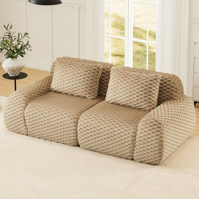 Canapé modulaire 82 po en velours côtelé beige