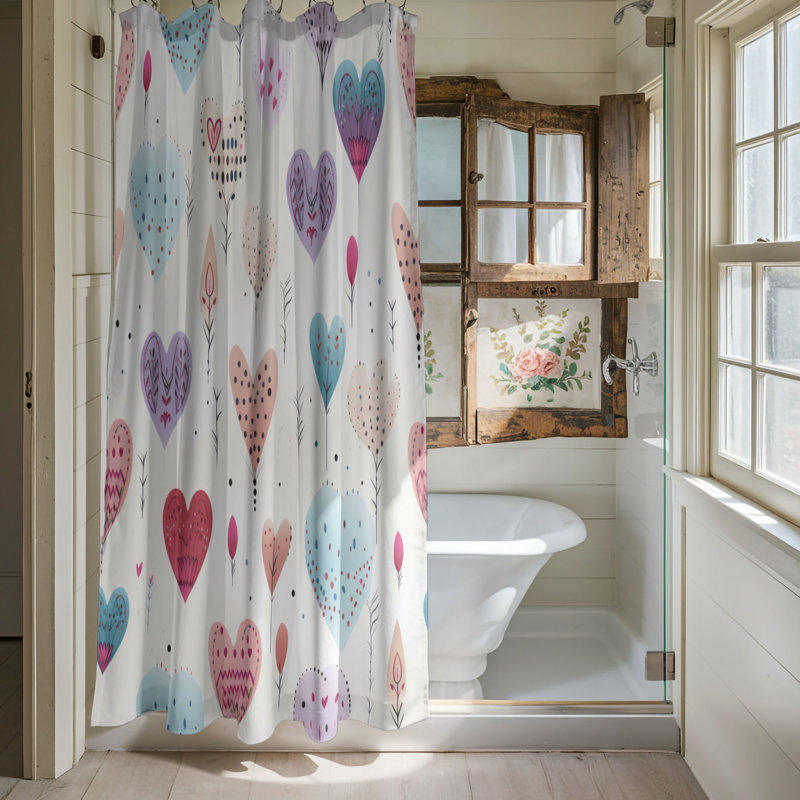 Am Love Design - Rideau de douche Premium, H 74 po x l 71 po
