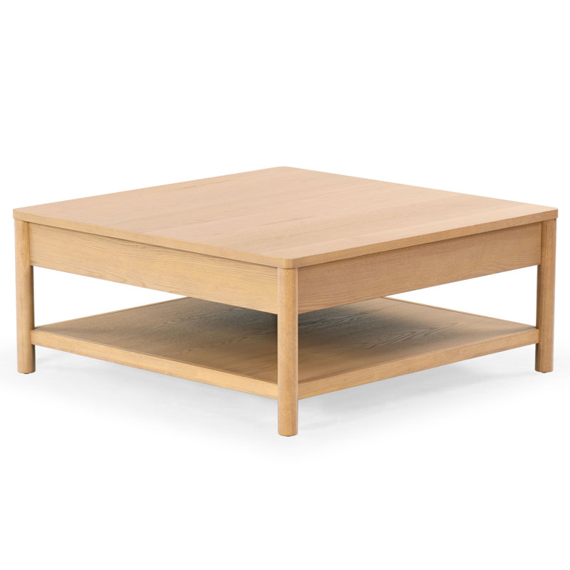 Jaylessa Wood 1 Drawer Coffee Table, Natural
