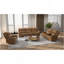 Fauteuil inclinable manuel en mousse à haute densité de style transitionnel avec accoudoirs à contour large et siège large au fini brun