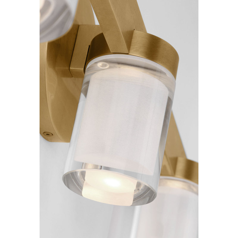 Esfera 5 - Light LED Bath Sconce, Natural Brass