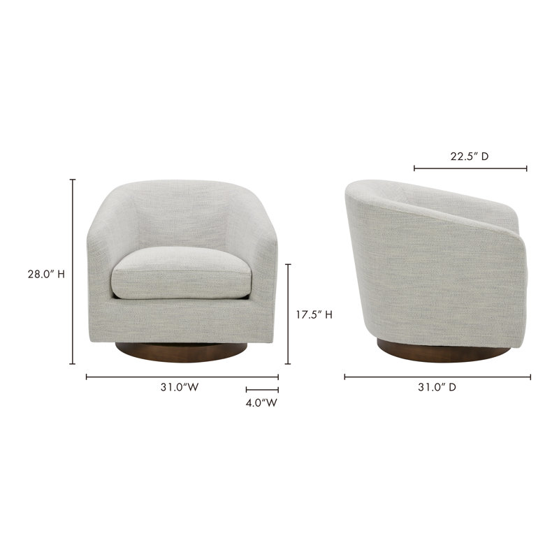 Oscy Swivel Armchair, Ivory