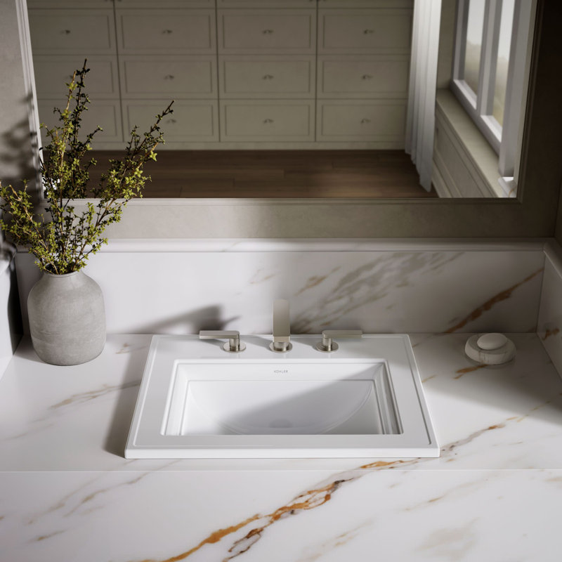 Memoirs® Stately Drop-in Bathroom Sink, White, 8" Centers