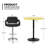 Ferdinando 3 Pieces Adjustabel Round Bar Table Stool with PU Leather Swivel Pub Chairs Set-694743676-694743673