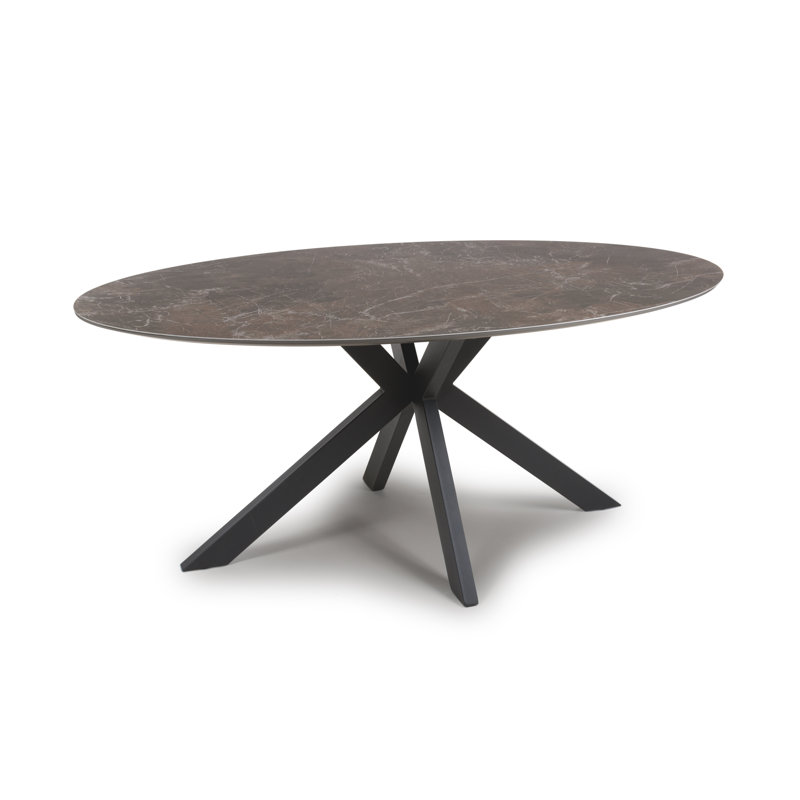 Nysa Round Metal Base Dining Table, 180" L x 100" W