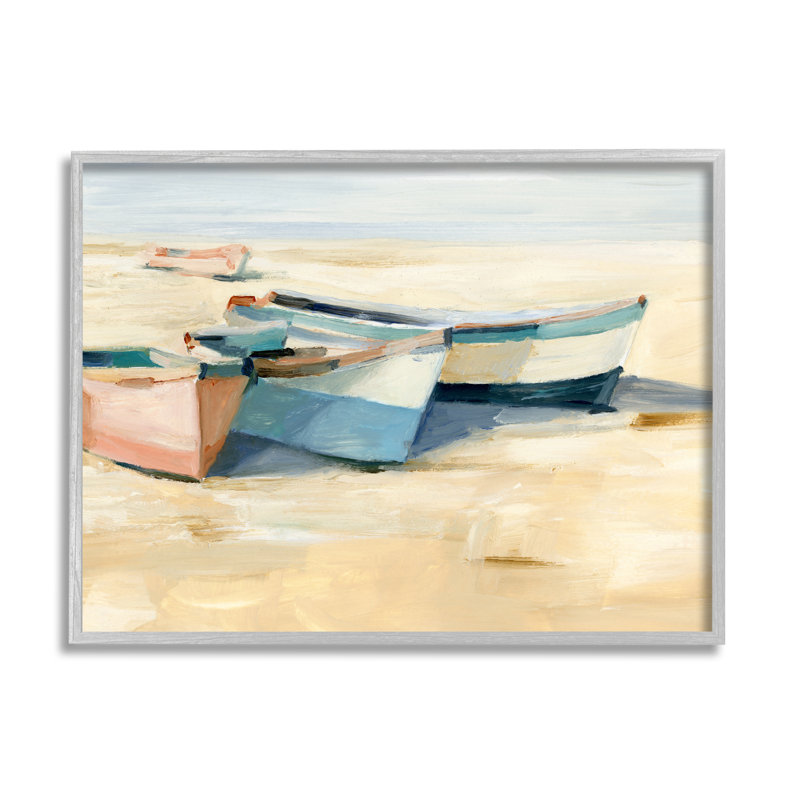 Peinture de bateaux amarrés par Ethan Harper, Estampe numérique Farmhouse, H 24 po x l 30 po x P 1,5 po