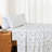 100% Cotton Full Size Bed Sheets Set with Deep Pockets, Cozy Percale sheets with Elastic Fitted Sheet 4 Piece Bedding and Pillowcase set, Blue Gray Floral-1341802315-1243730853