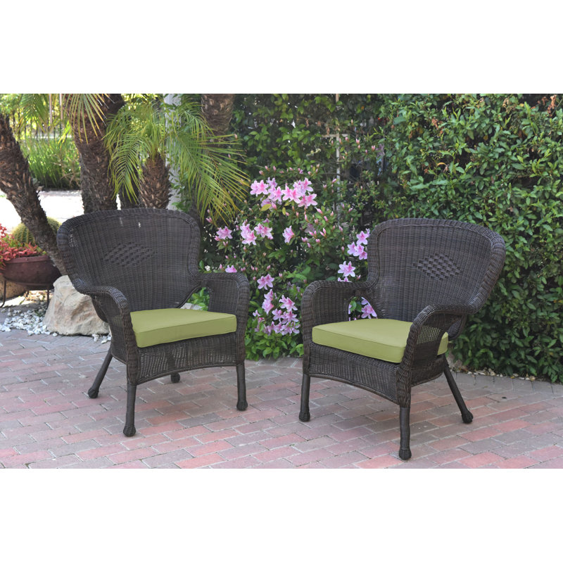 Chaise de patio avec coussins Batchelder, Vert sauge, Espresso