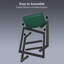 25"H Backless Bar Stools Set of 4, Counter Height PU Leather, Metal X-Frame, Green-129741490-129741491