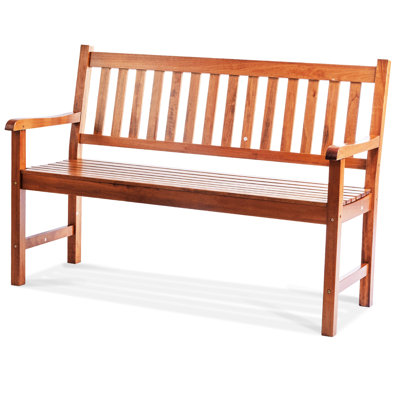 Banc de jardin en bois 50 pouces avec capacité de charge de 800 lb, idéal pour le jardin, cour, porche en bois massif, conception confortable, banc facile à assembler, patio, accessoires fournis
