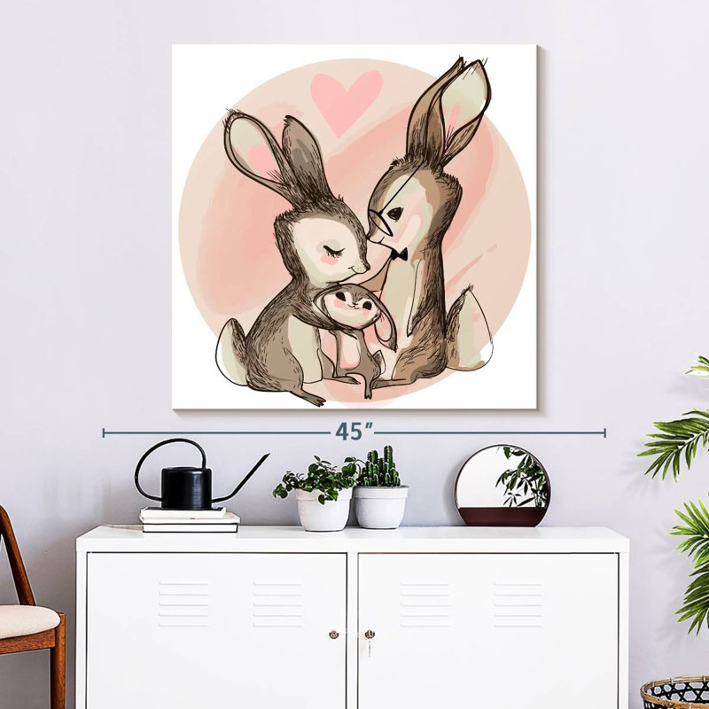 Ashelle Sweet Hare Family, H 33 po x l 33 po