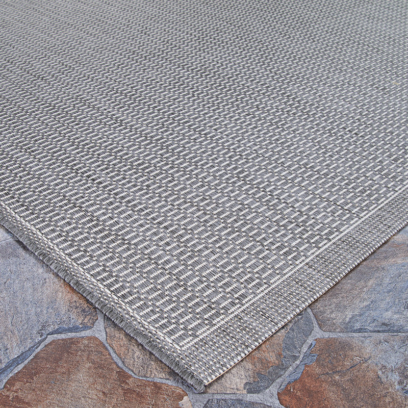 Fierce Sella Gray-Beige Indoor/Outdoor Rug, Rectangle 5'3" x 7'6"