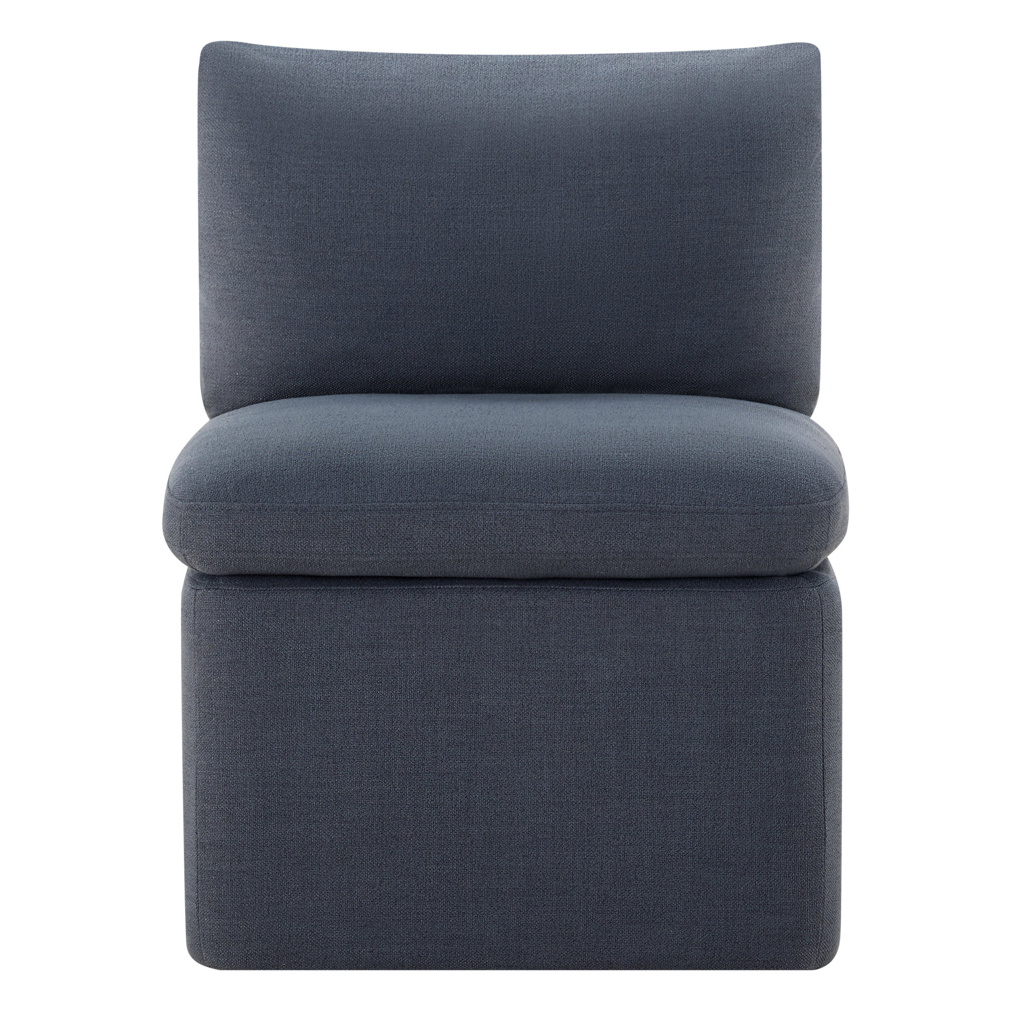 Alayaa Extra Wide Dining Chair, Effie Indigo Performance Linen