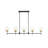 Mid-Century 5-Light Clear Glass Linear Chandelier