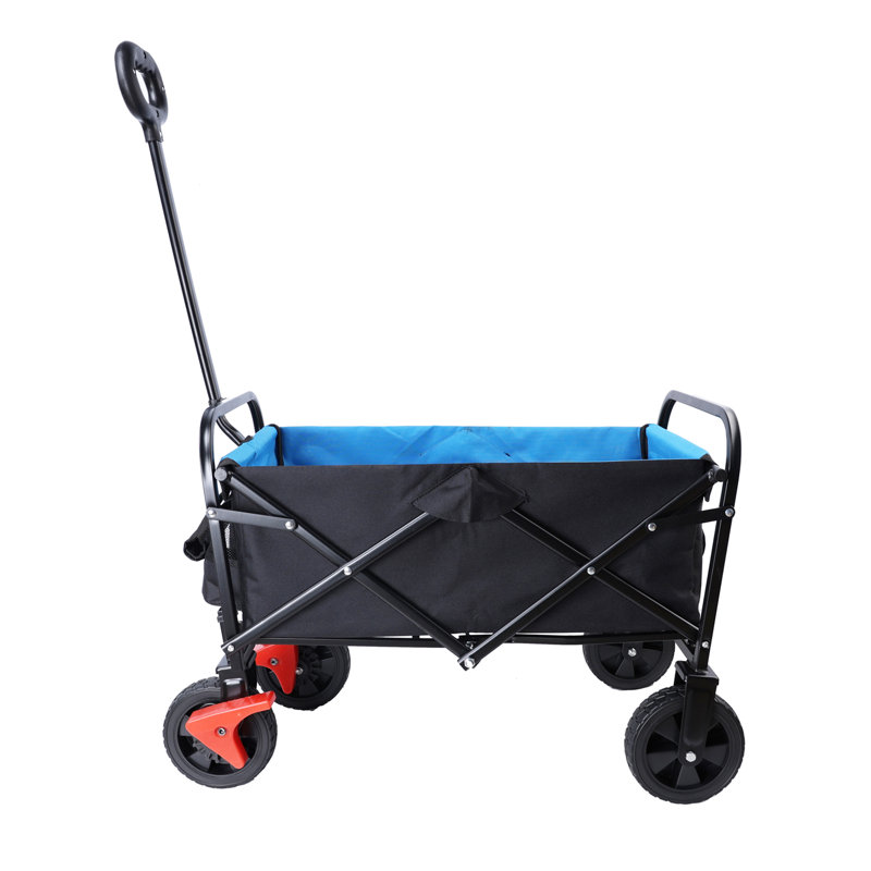 Mini chariot de plage pliable, Noir / Bleu