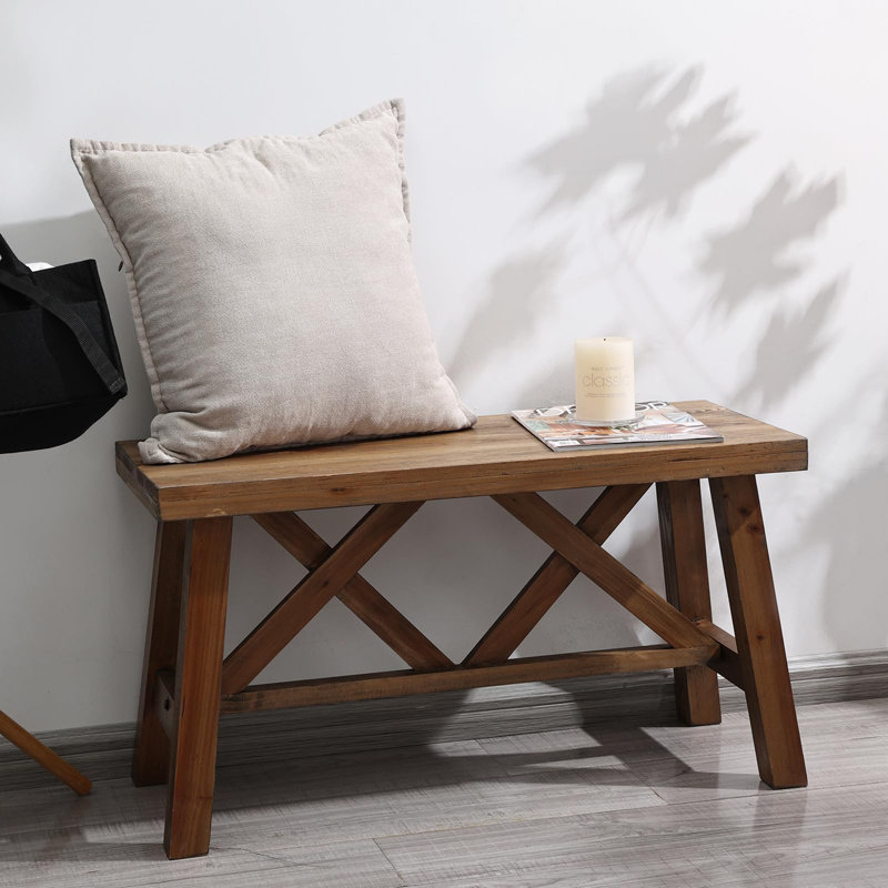 Farmhouse Wood Bench, Natural