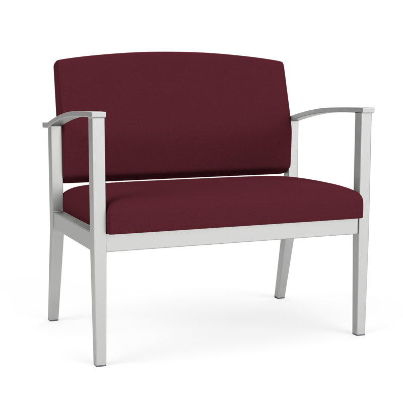 Chaise en acier Amherst, Tissu vin ouvert, Argent