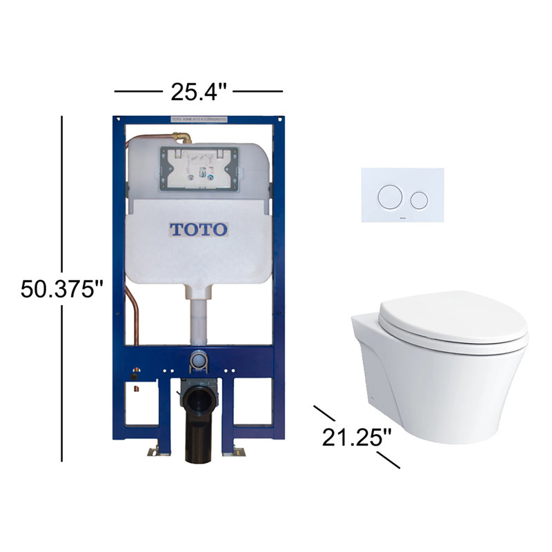AP Dual-Flush Elongated Wall-Mounted with High Efficiency Flush (Seat Not Included)