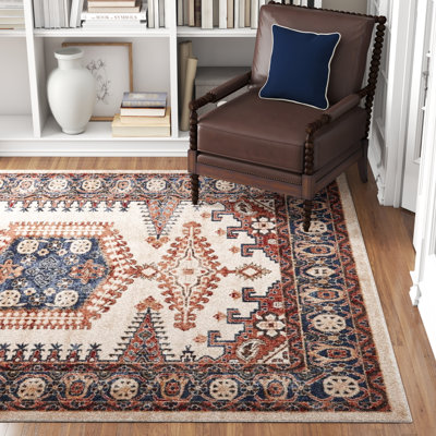 Tapis oriental terre cuite Vern