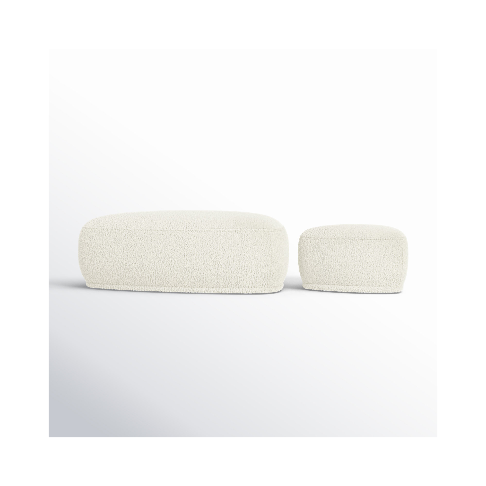 Adna Triangle Cocktail Ottoman (set Of 2), Aries Cream Sherpa