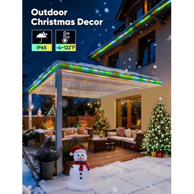 65ft RGB+IC Smart Outdoor Led Strip Lights Music Sync 