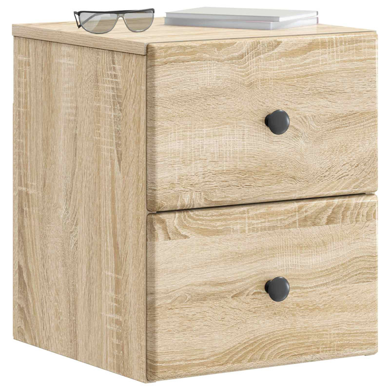 34.5cm W Manufactured Wood Bedside Table, Sonoma Oak