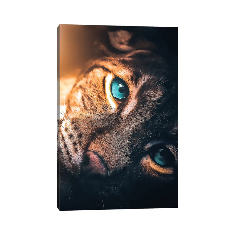 The Aqua Blue Eyed Leopard 1 Piece Wall Art on Canvas, 66.04 cm H x 45.72 cm W x 1.91 cm D, Wrapped Canvas