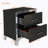 Elegant High Gloss Nightstand With Metal Handle-138913787