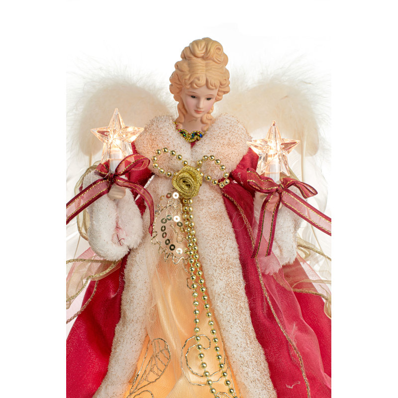 12'' Handmade Fabric Lighted Tree Topper