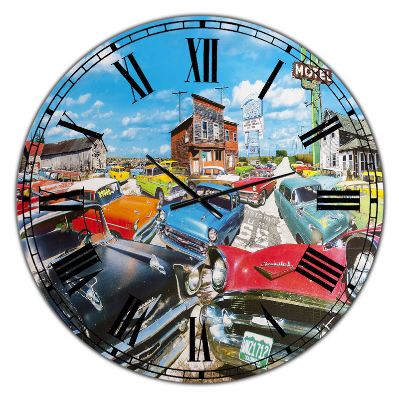The Tri Five - Grande horloge murale moderne, Moyen
