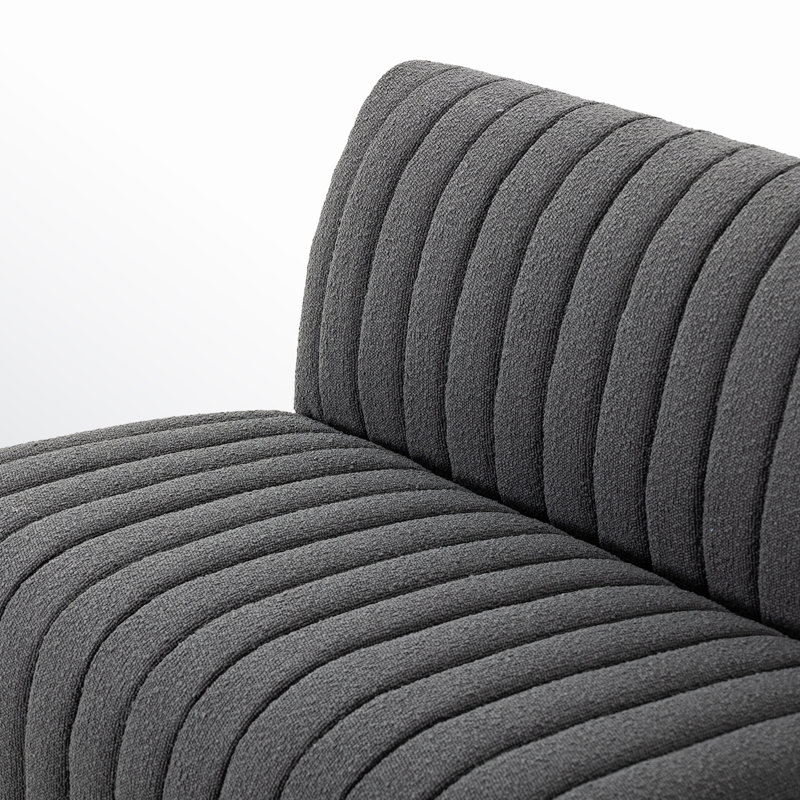 Augustine Upholstered Dining Chair, Fiqa Charcoal Boucle