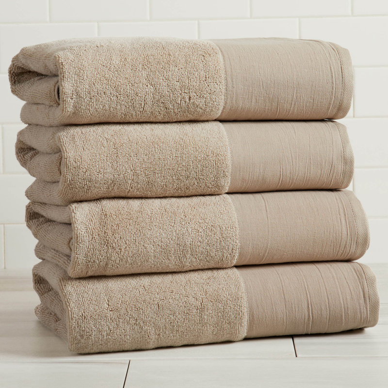 Ensemble de serviettes de bain 100% coton, Serviettes de bain - paquet de 4, Pierre