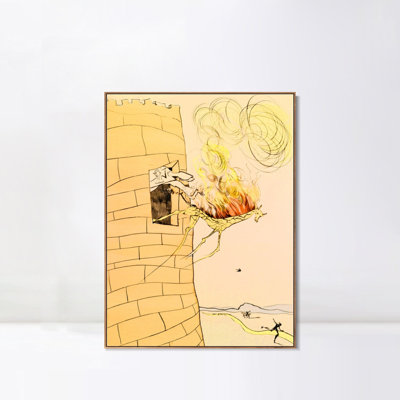 "Giclee", impression encadrée, série # 102 par Salvador Dali, art mural pour le bureau à domicile, décorations de bureau (cadre en couleur de bois mince, 18 po x 24 po)