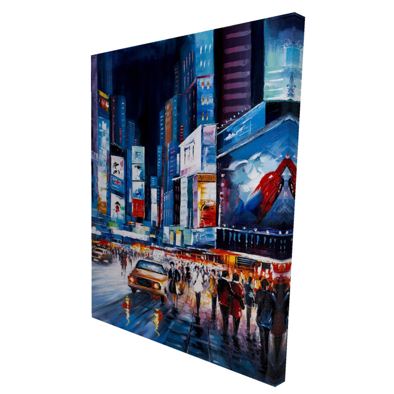 Times Square Perspectives - Toile pour la décoration de bureaux, Bleu / bleu classique