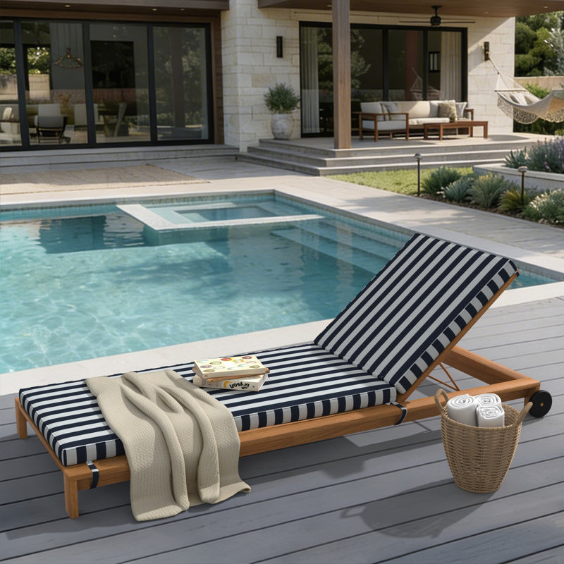 Outdoor Chaise Cushion With Sunbrella Fabric, 26" W x 80" D, Sunbrella® Expressive Mist