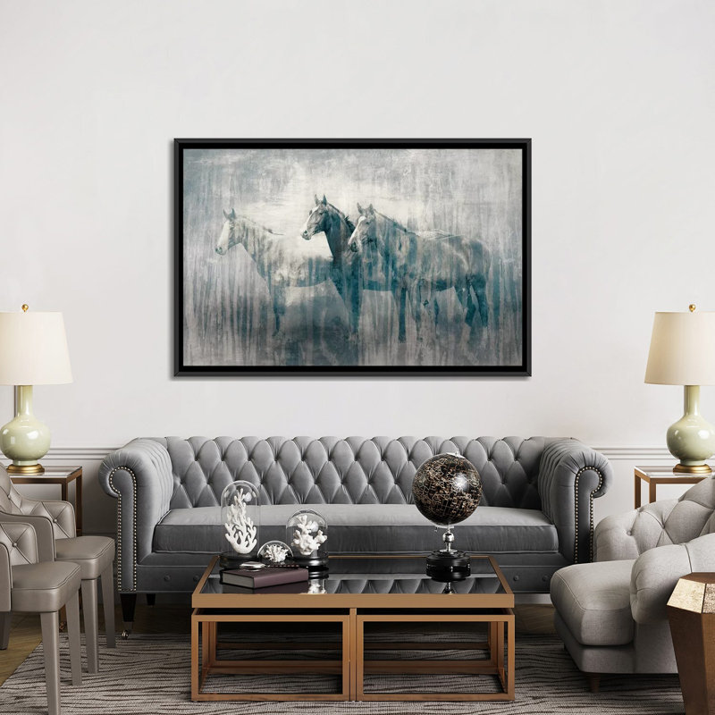 « marchpast », impression sur toile, H 18 po x l 26 po x P 1,5 po, Toile avec cadre noir, Pas de tapis