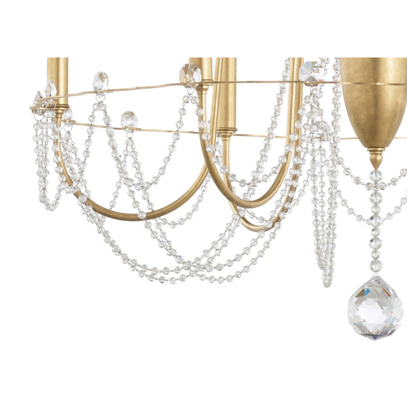 Esmery 4 - Light Chandelier, Clear Heritage Crystal, French Gold