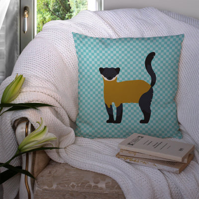 Throated Marten Check Outdoor Throw Pillow