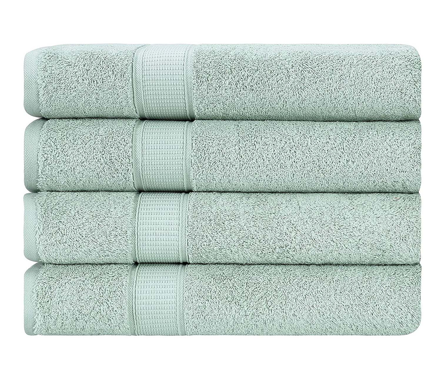 8pc Cotton Bath Towel Set Seafoam