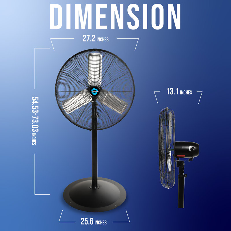 Ventilateur sur pied oscillant en métal 24 po Tornado
