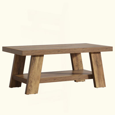 2-Tier Rustic Coffee Table And Tea Table Set For Living Room, Spacious Center Table | Gift Idea