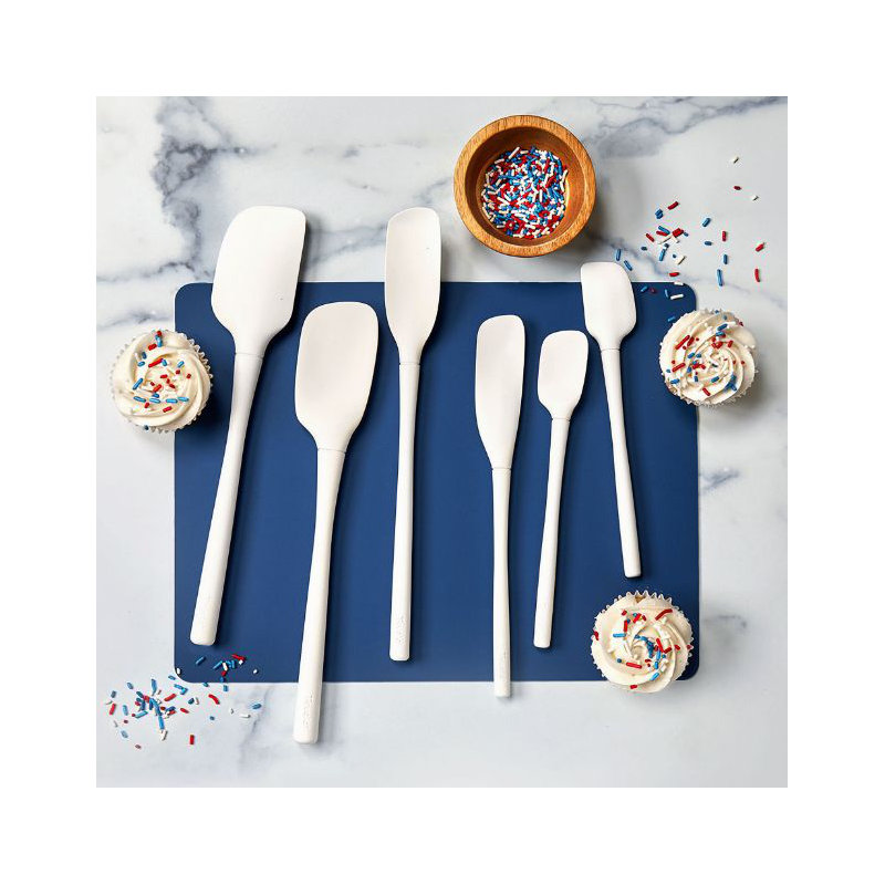 Flex-Core All Silicone Assorted Spatulas - set of 5 White