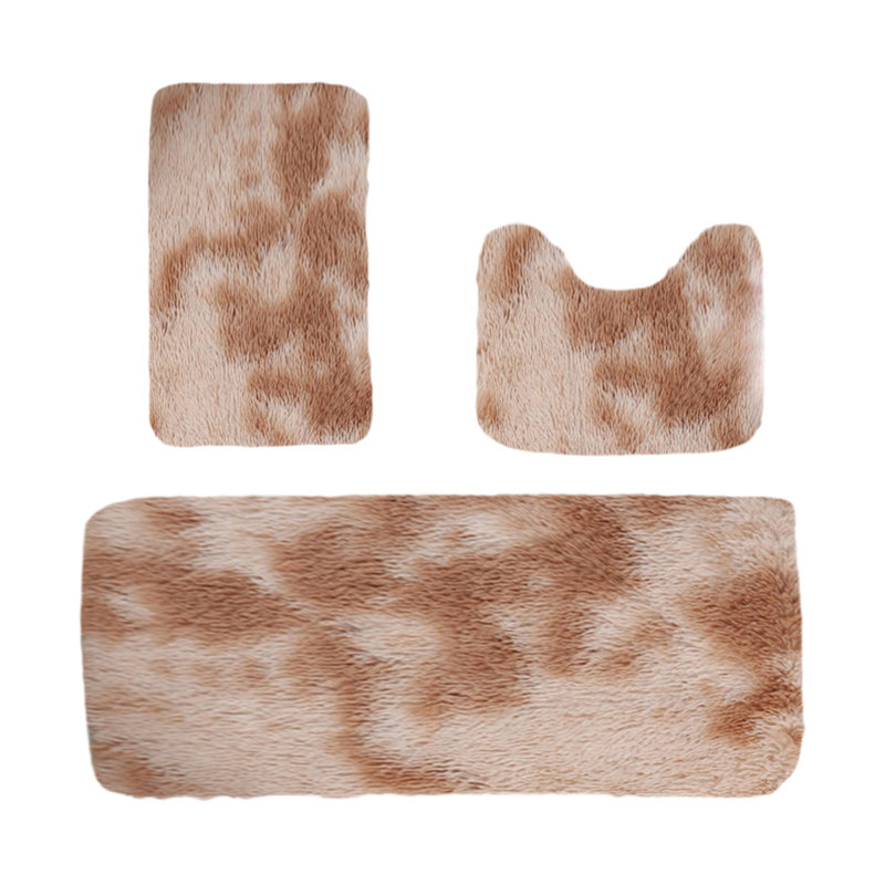Ensemble de 3 tapis de salle de bain d'hiver de grande taille pour 3 pièces de tapis de bain de couleurs mélangées à absorption d'eau douce et antidérapante