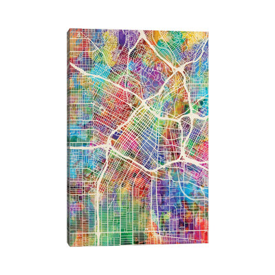Los Angeles City Street Map I by Michael Tompsett - Wrapped Canvas Gallery-Wrapped Canvas Giclée
