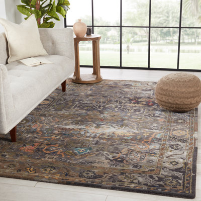 One-of-a-Kind Buchan Hand-Knotted New Age Viscose Area Rug in Dark Green (10'X14')
