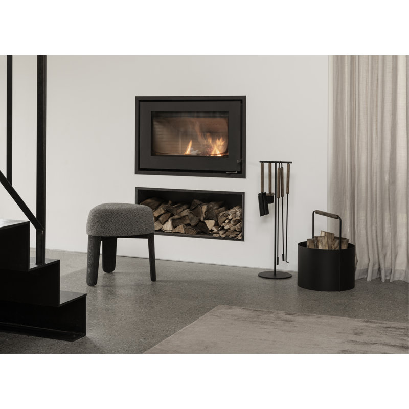 Ashi Steel/Wood Log Carrier, Brown