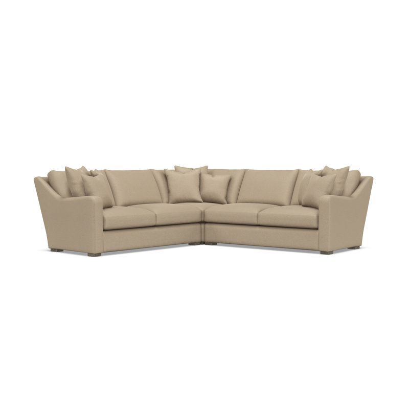 Bernhardt Ventura 3-Piece Fabric Sectional, 34.5" H x 107.5" W x 107.5" D, Yellow Polyester, Symmetrical