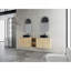 Meuble-lavabo mural 72 po en contreplaqué avec vasque en céramique, tablette de rangement et 4 portes à fermeture en douceur