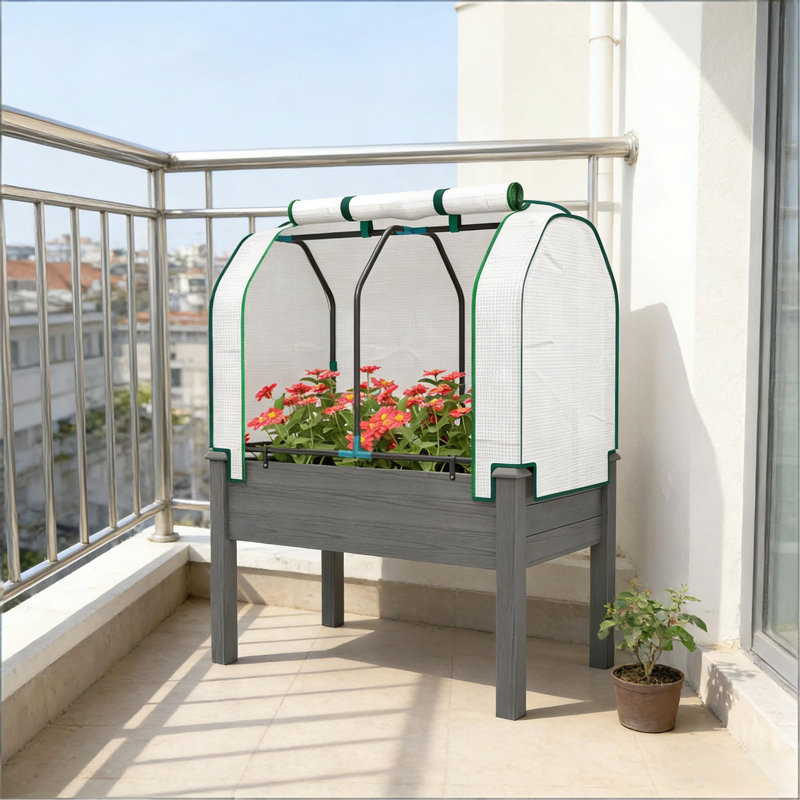 Outdoor Planter Box,Raised Garden Bed, Gris foncé