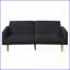 Canapé ajustable moderne minimaliste en tissu de 80 po de largeur pour le salon Chambre d'amis | Noir | Bois | Tissu